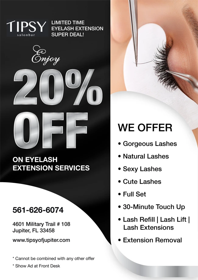 Promotions Tipsy Salon & Spa of Jupiter, FL 33458